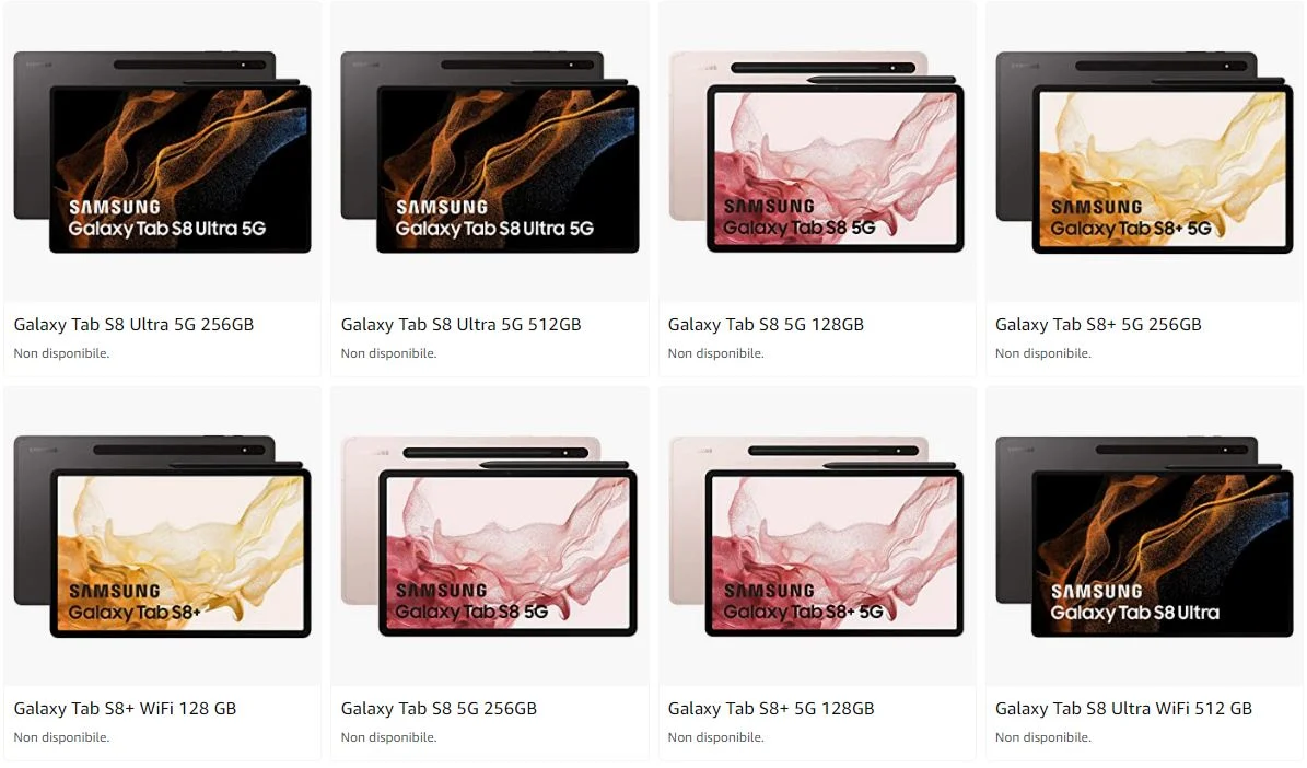 Планшеты Samsung Galaxy Tab S8 появились на сайте Amazon Планшеты Samsung Galaxy Tab S8 появились на сайте Amazon