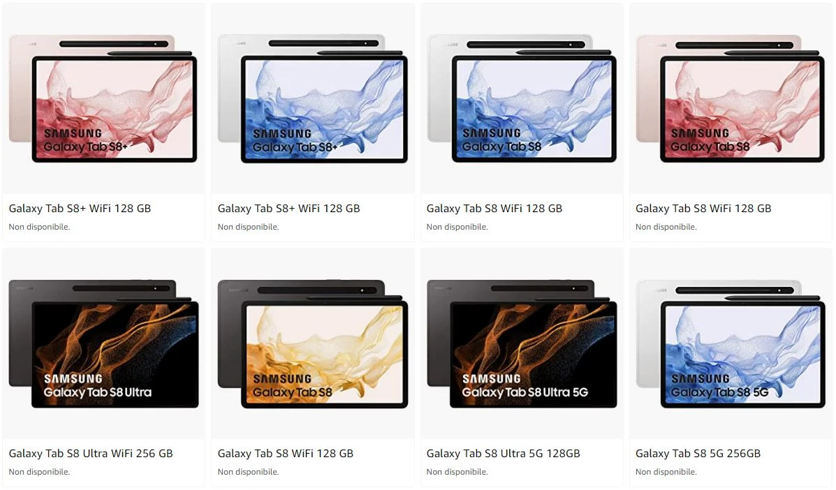 Планшеты Samsung Galaxy Tab S8 появились на сайте Amazon